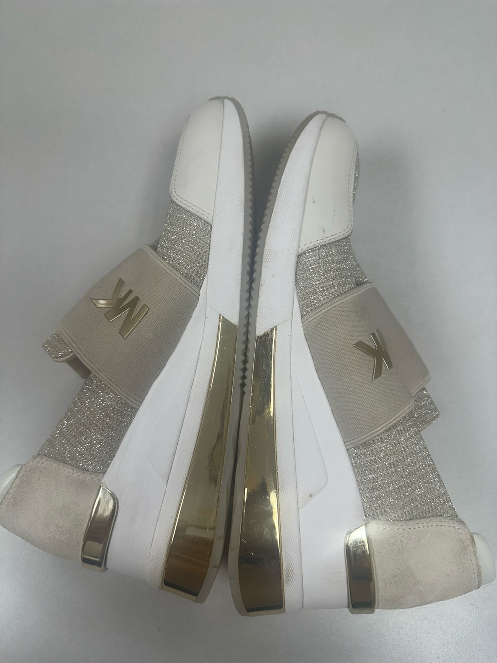 MICHAEL KORS Women’s Size 10 Felix wedge champagne gold slip on fashion sneakers - Picture 7 of 9